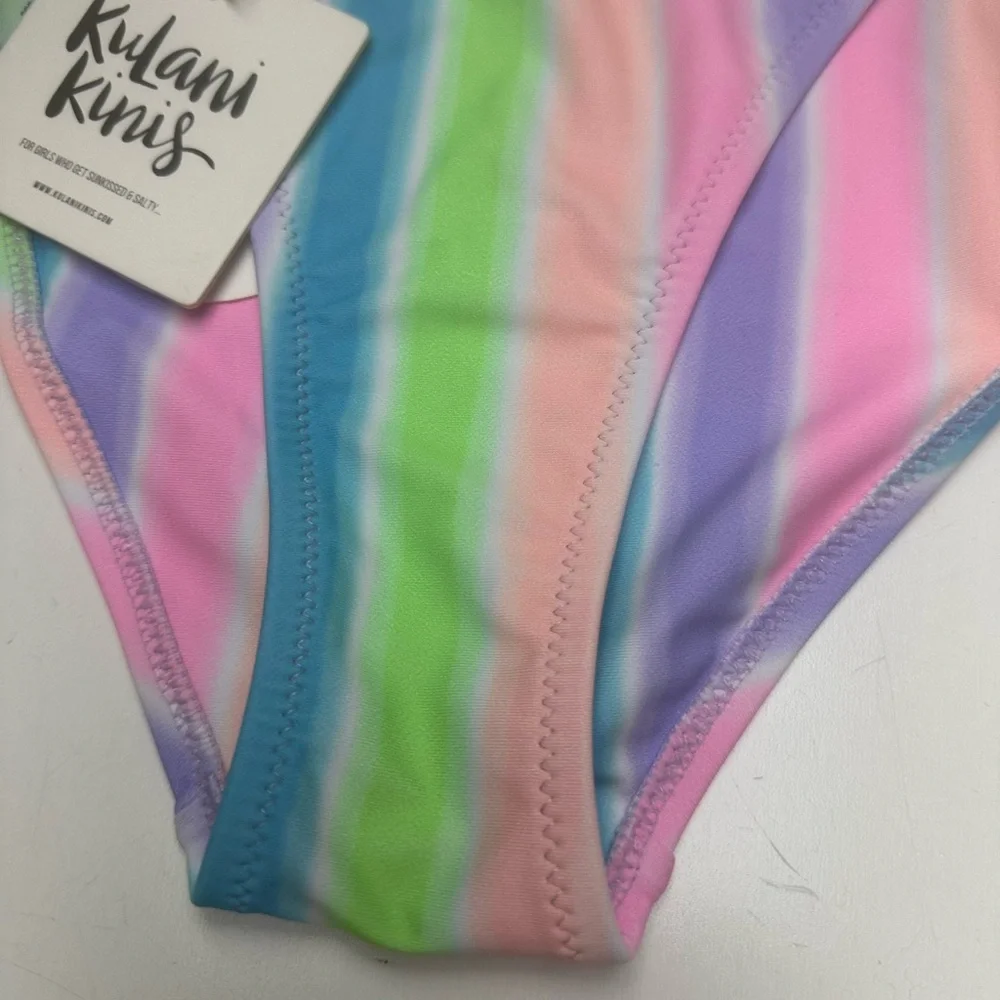 Kulani Kinis Multicolored FullCoverage Tie Sides Fairy Floss Bikini Bottom NWT S